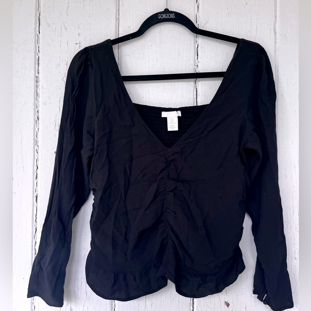 H&M ruched long sleeve top